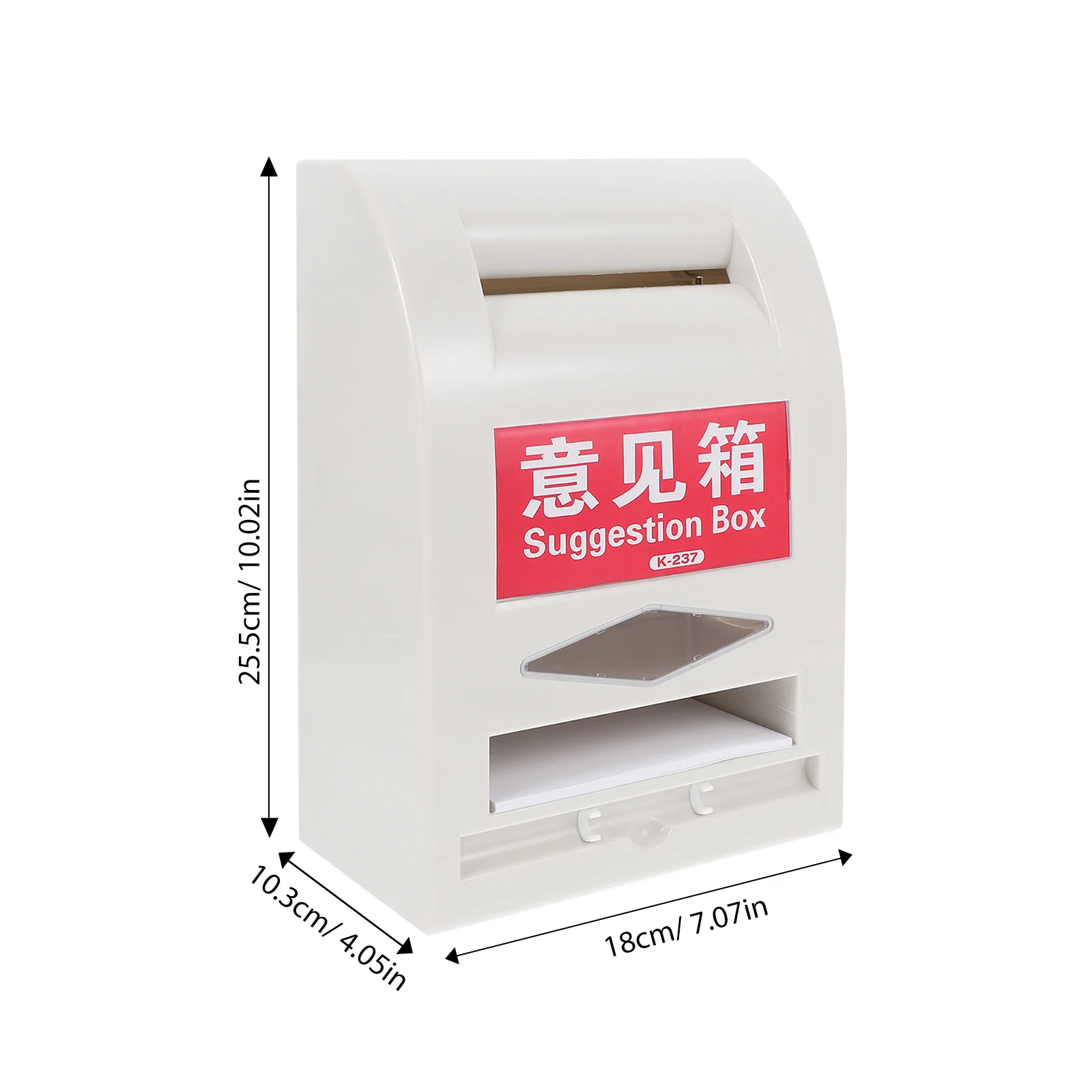 ตู้จดหมายแบบล็อคได้พร้อมกุญแจ ติดผนัง ทำจากพลาสติก สำหรับจัดเก็บจดหมายภายนอกอาคาร สวน บ้านพักตากอากาศ สีขาว แบบแขวนอเนกประสงค์