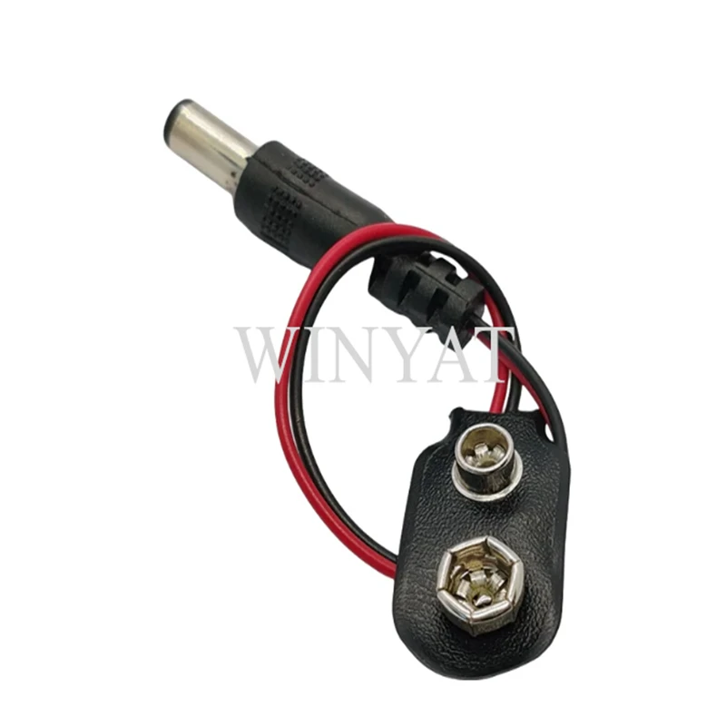 5pcs Connector Power Clips DC Jack Alligator Snap Adapter Wire Holder Cable Lead Socket Plug Barre I Type 9V Battery Clip