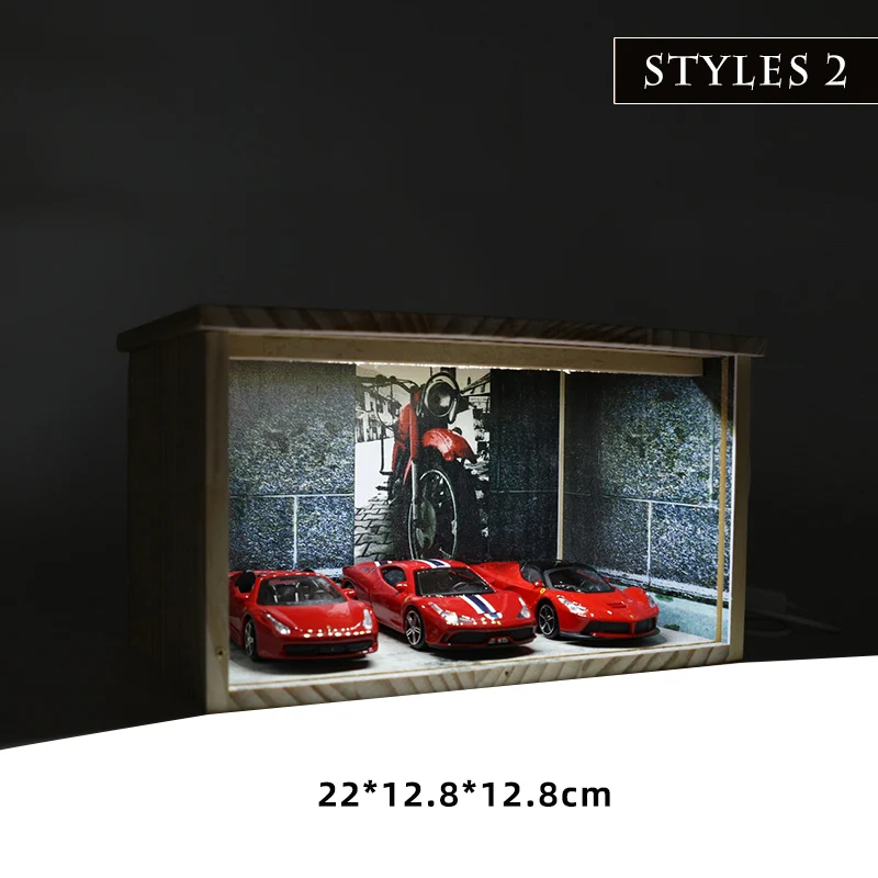 1:32 1:43 Car 1:18 1:18 Motorbikes Garage Model Solid Wood Car Parking Space Model Storage Decoration Parking Lot