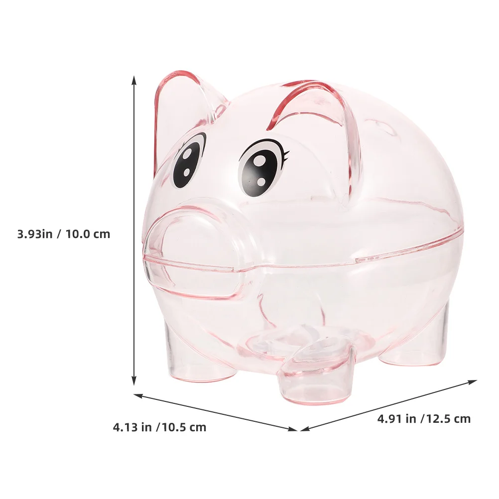 Grande cofrinho transparente para crianças, jarra de economia de moedas, pote de dinheiro de mesa, suporte decorativo rosa, cofrinho infantil