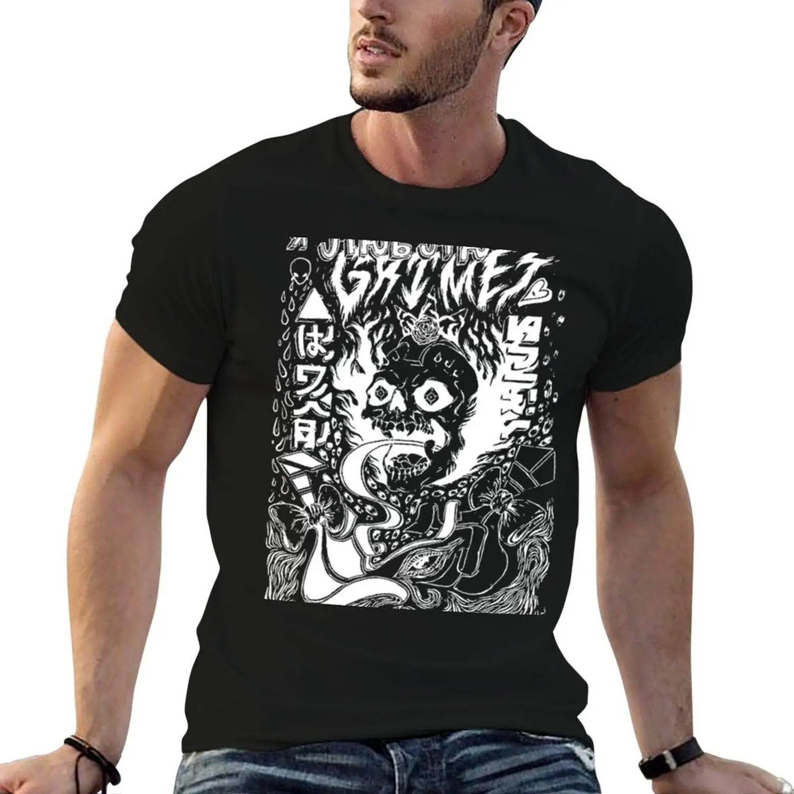 Grimes Visions Inverted Occult T-Shirt Casual Fashion Short Sleeve Cotton T-Shirt