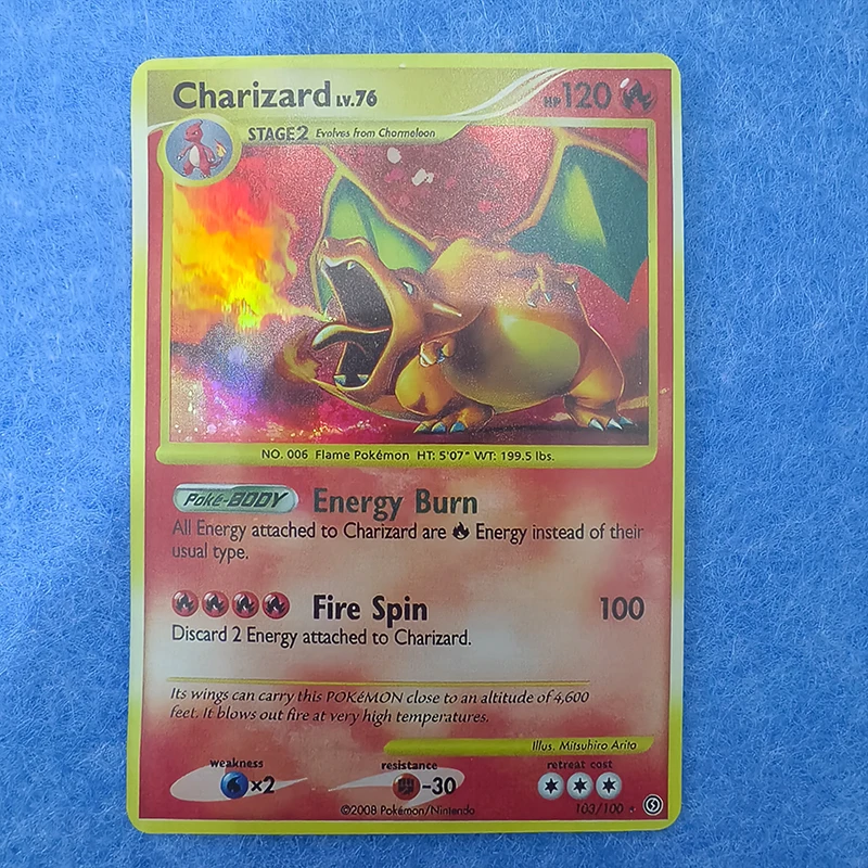 FAI DA TE 5 pz/set Collezione Anime Charizard Foil Flash PTCG Trading Carte Da Gioco Pocket Monsters Figura Scheda di Sostituzione Ragazzi Giocattolo Regalo