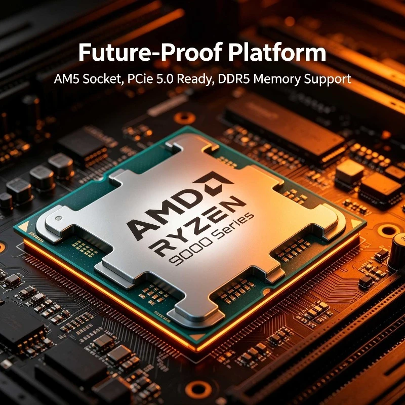 Obrázek 5: AMD ryzen 7 9850X3D 8-core 16-thread zen5 4nm 4.7ghz 5.6ghz AM5 96MB L3 3D v-cache 120w DDR5 herní plocha CPU procesor