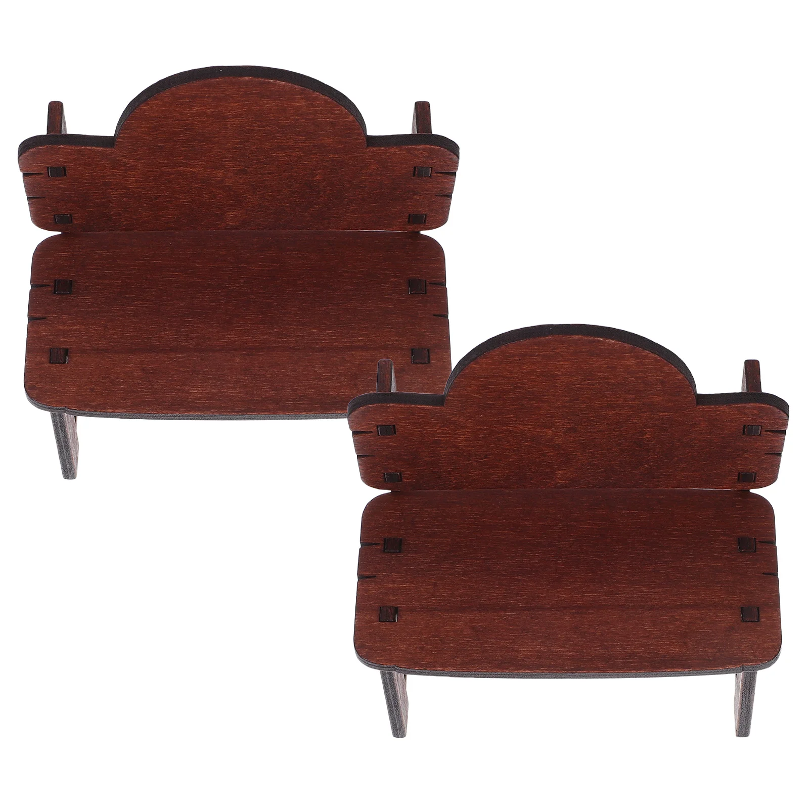 

2Pcs Miniature Wooden Chair Vintage Style Furniture for Micro Landscapes Tiny Home Decor Retro Interior Accents