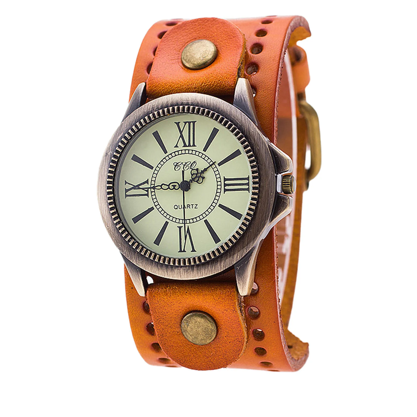 فاسق ريترو ساعة جلدية الخط الروماني كوارتز ساعة رجالية ونسائية عادية ساعة خمر العصرية الرجال النساء كوارتز ساعة اليد