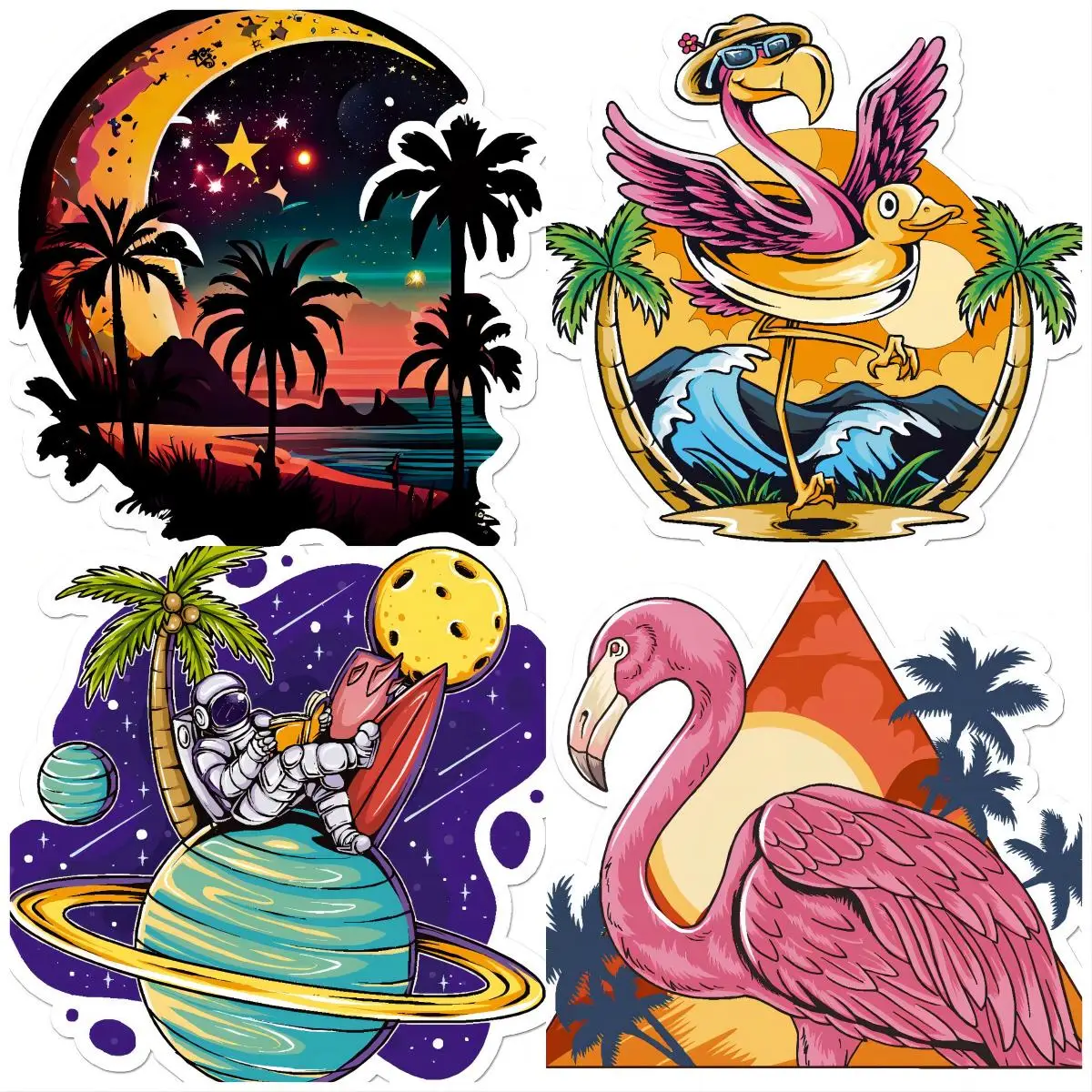 Beach Surf Palms Vinyl Decal Sticker Car Gadgets Auto Interior Accessories