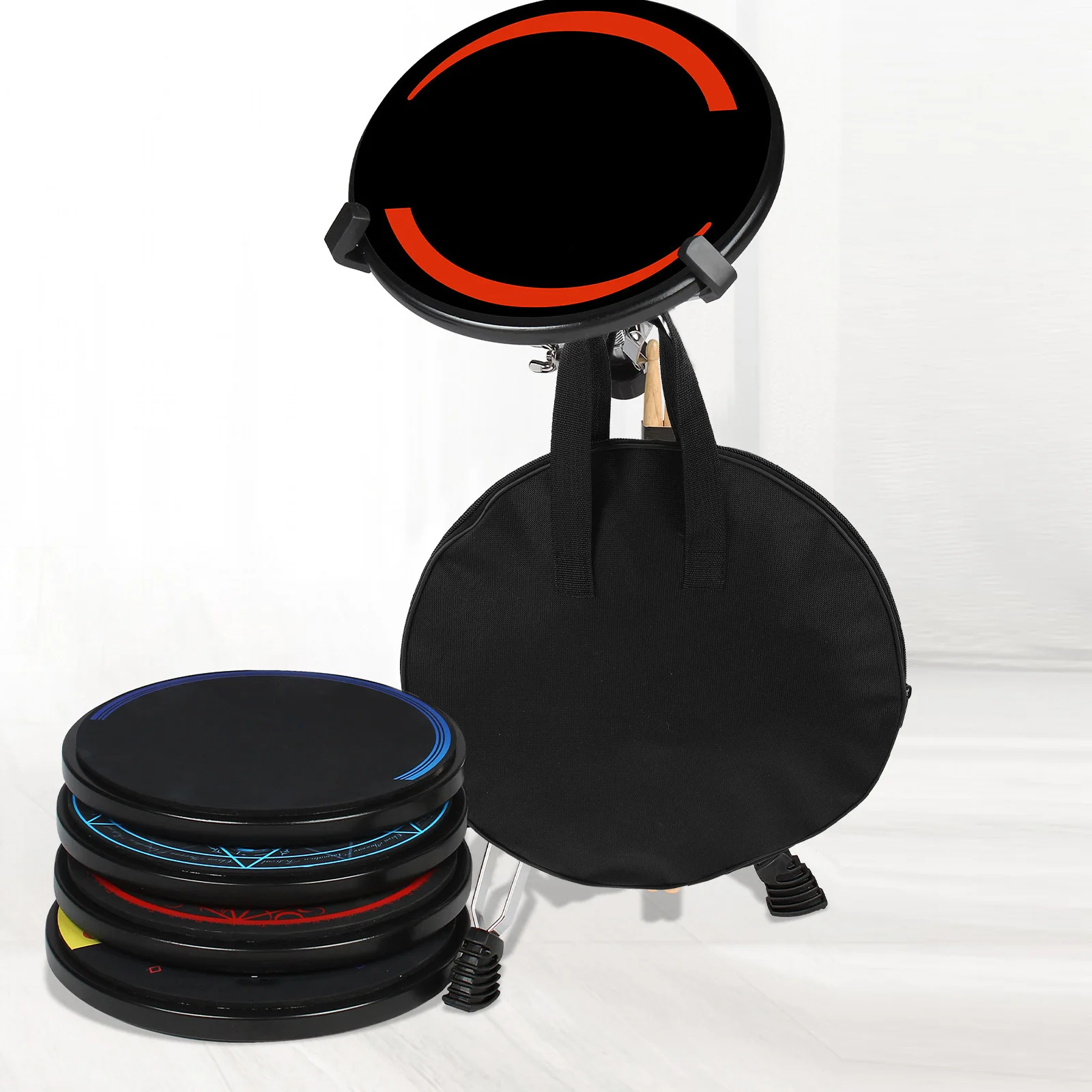

Portable Drum Pad Bag Durable Cloth Craftsmanship Shock Absorption Convenient Handle for Musicians Practice and Performance