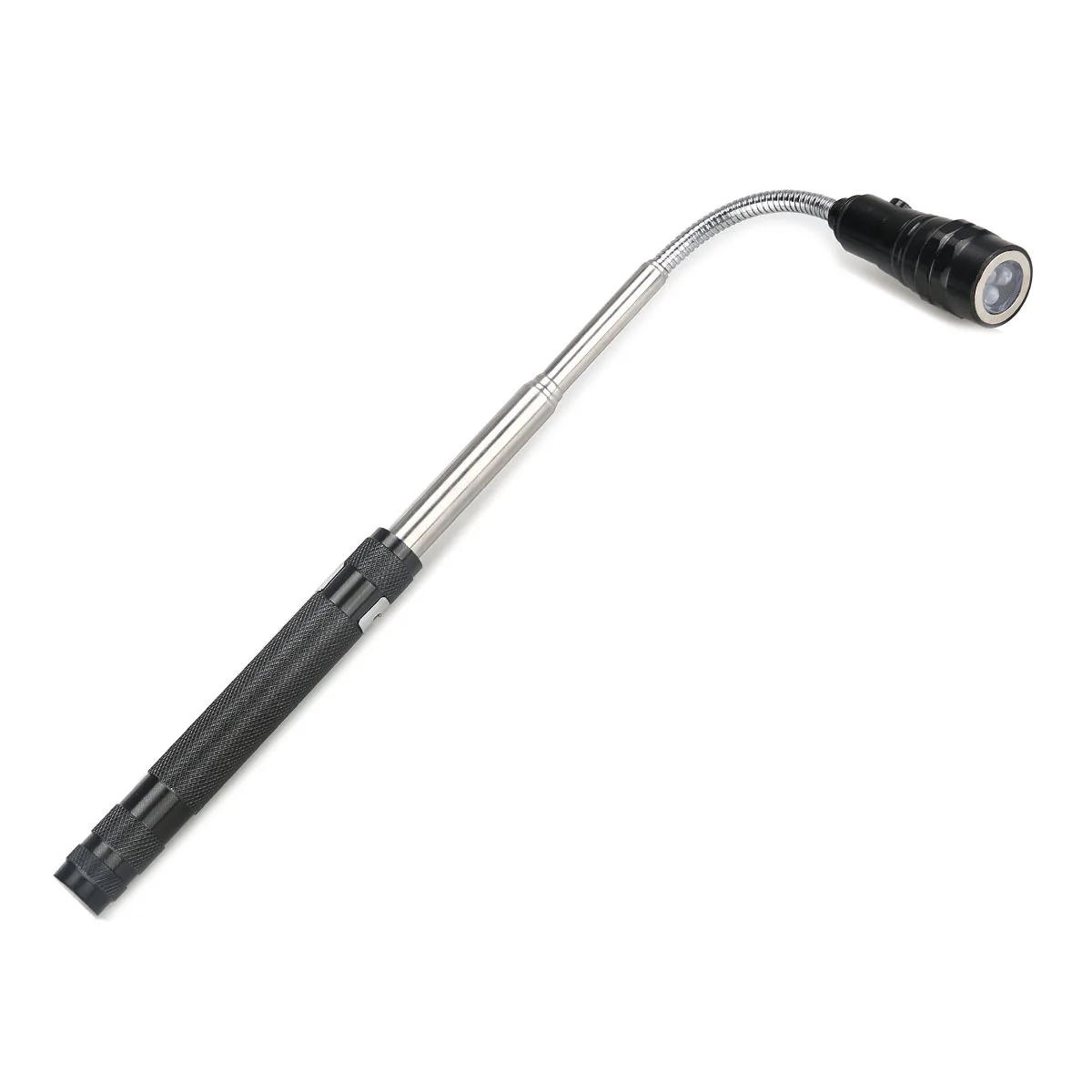 

3-Led Black Telescopic Flashlight 55Cm 360° Flex Magnetic Head Lamp Zoomable Aluminum Torch Light For Hands-Free Use