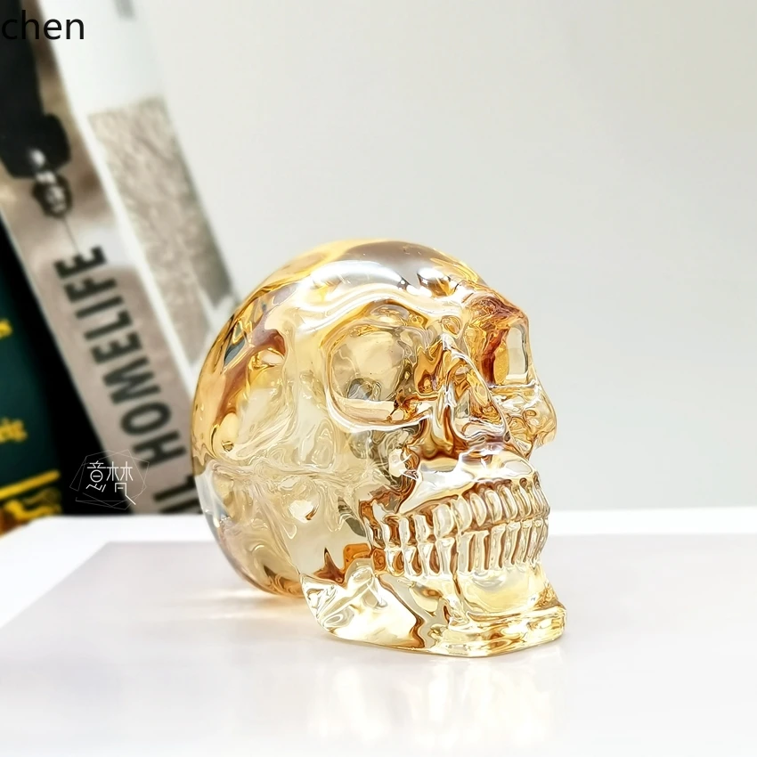 

YXY Crystal Glass Small Skull Ornament Creative Halloween Escape Room Decoration