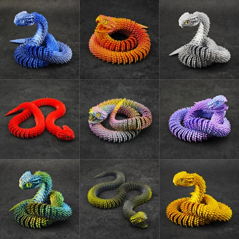 

3d печатный интегрированный шарнир с открытым ртом Viper Bjd Guochao Стиль Настольный декор Фигурка Креативный подарок Модель игрушки