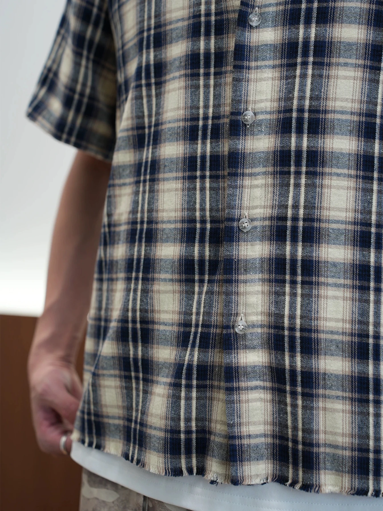 

American Retro Contrast Color Cheered ort Sve Men's Summer Casual irt Jaet Loose Fit Youth Trendy Flip Collar