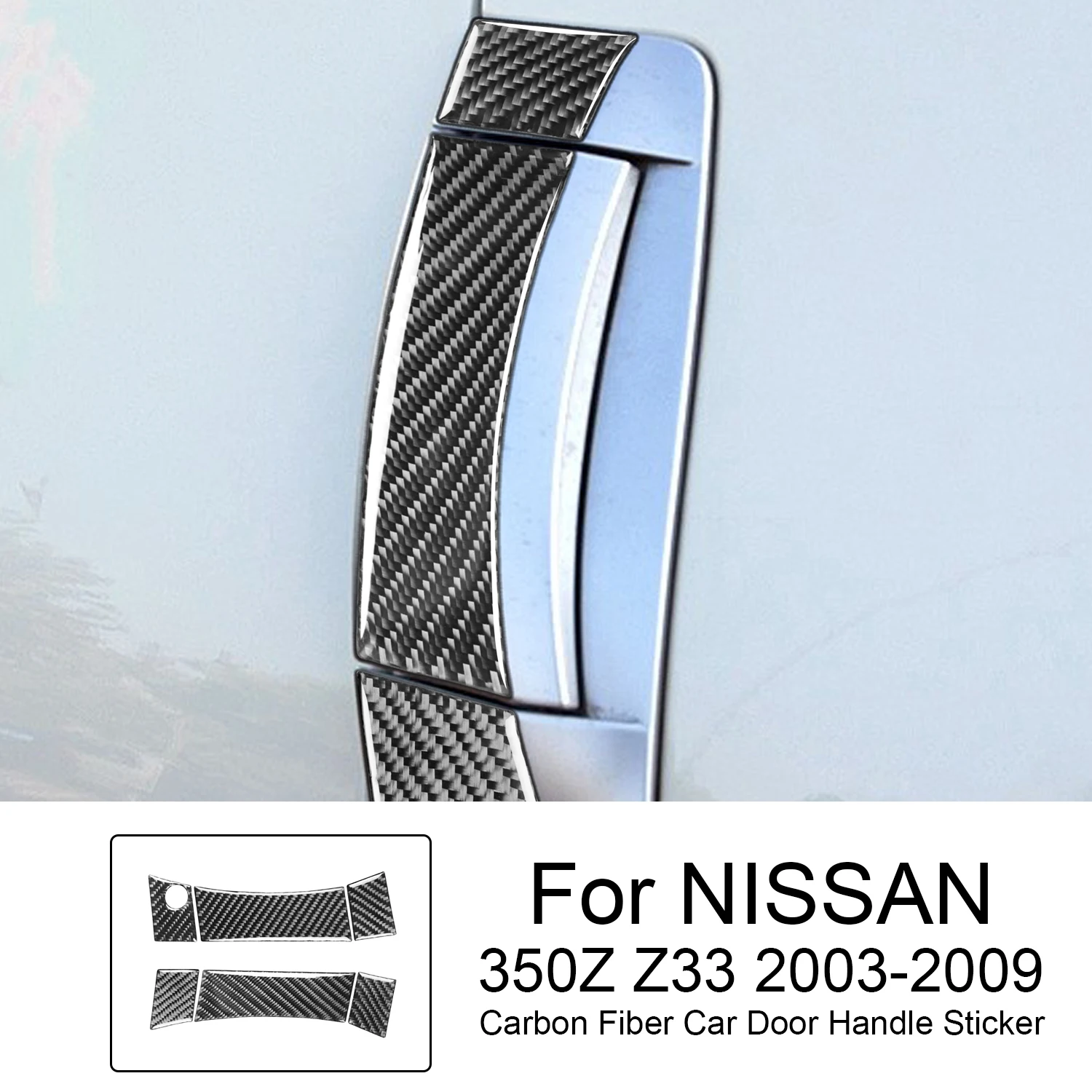 

Наклейка на дверную ручку автомобиля, из углеродного волокна, для NISSAN 350Z Z33 2003-2009