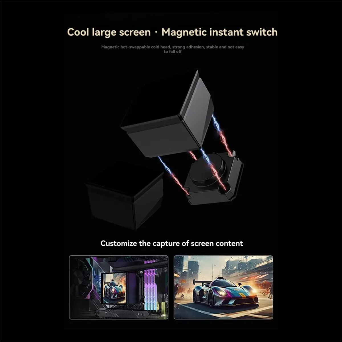 [VALUE PACK]360 CPU Liquid Cooler 4.0-Inch Magnetic Full Screen DIY Radiator RGB Water Cooling Radiator