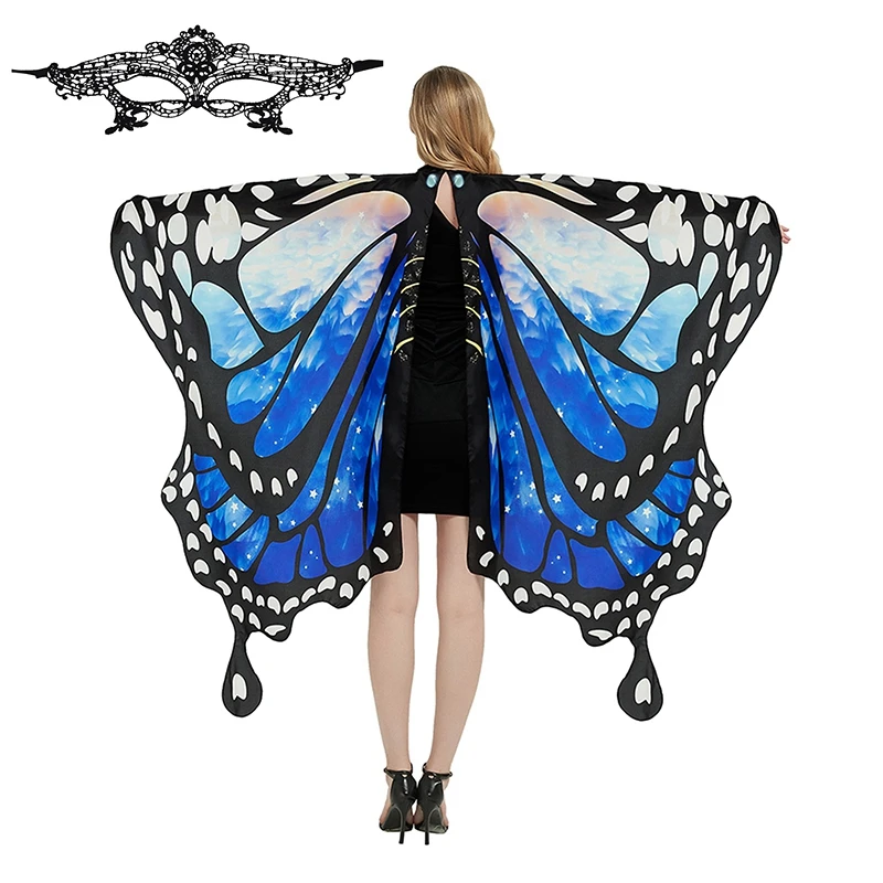 

Fancy Dress Dance Costumes Ser Butterfly Wings With Blindfold Role Play Prop Party Poncho Cape Cosplay School Performance Coat