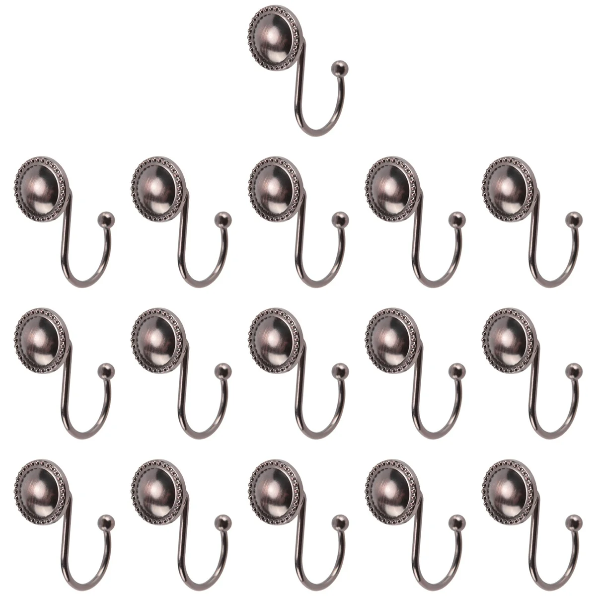 Shower Curtain Hooks Oil Rubbed Bronze,Rustproof Decorative Shower Curtain Rings,16 Pcs, Bronze