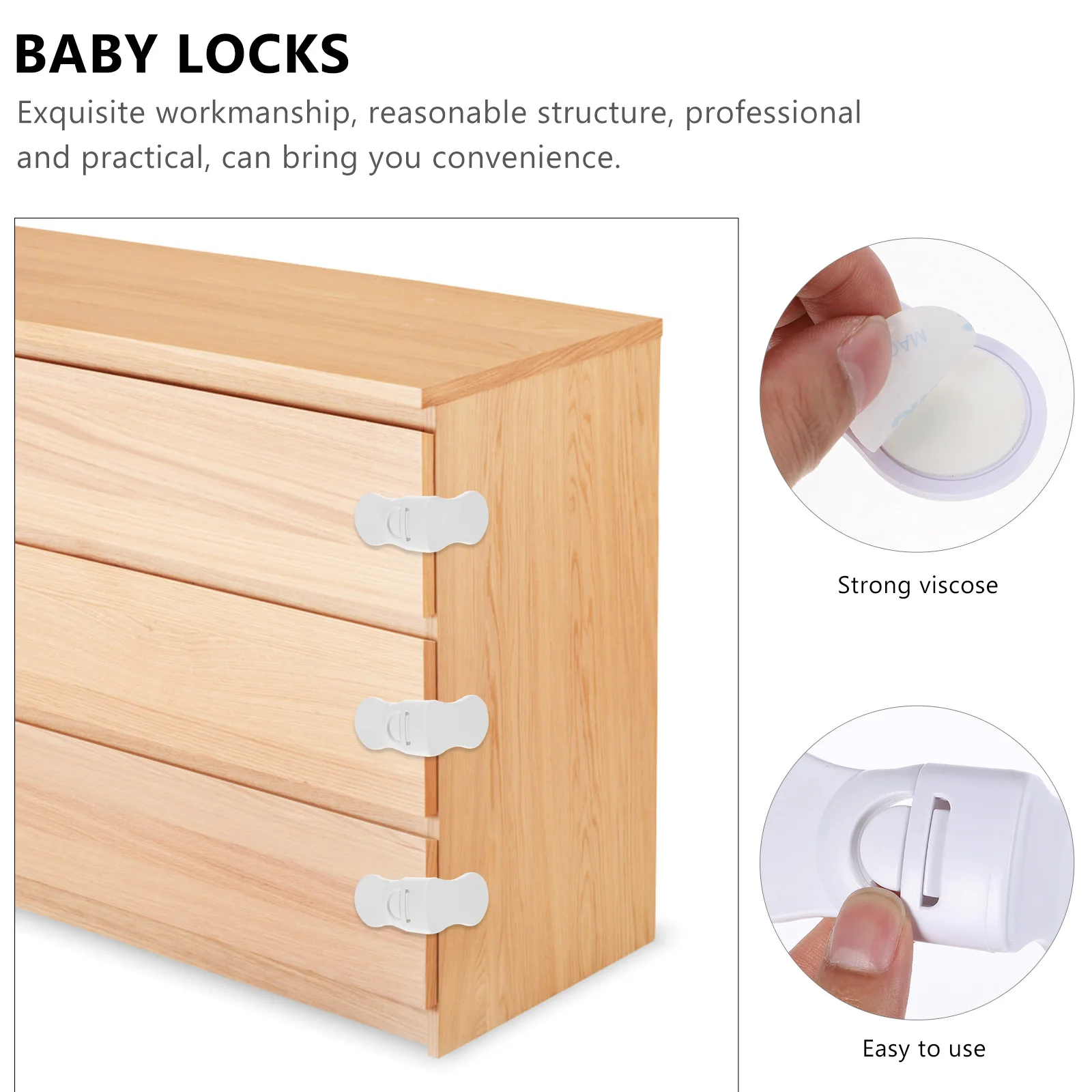 

6pcs Baby Safety Cabinet Kids Childproof Latch Door Drawer Lock Plastic Finger Pinch Guard Home Protection Device For Cabinets