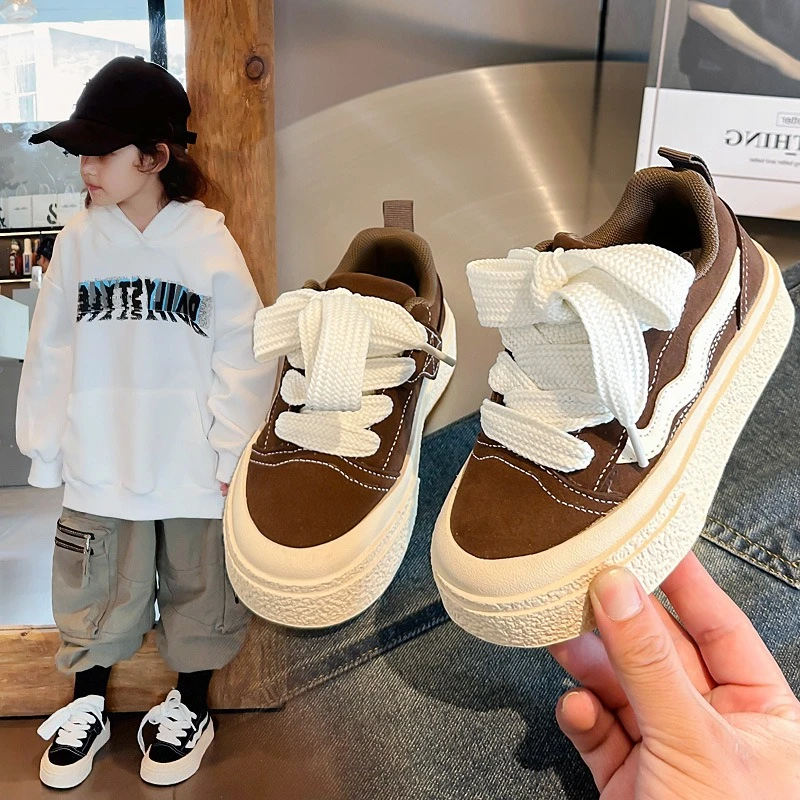 Kids Casual Shoes Boys Gilrs Lace Up Sneakers 2026 Autumn Children Walking Runing Comfortable Trainers 26-36