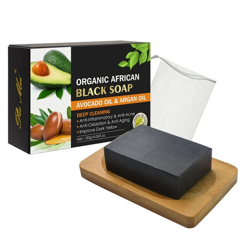 40JD  Natural Bar Soap Black African Handmade Soap With Premium Avocado Oil Cold Pressed Face And Body Bar Soap