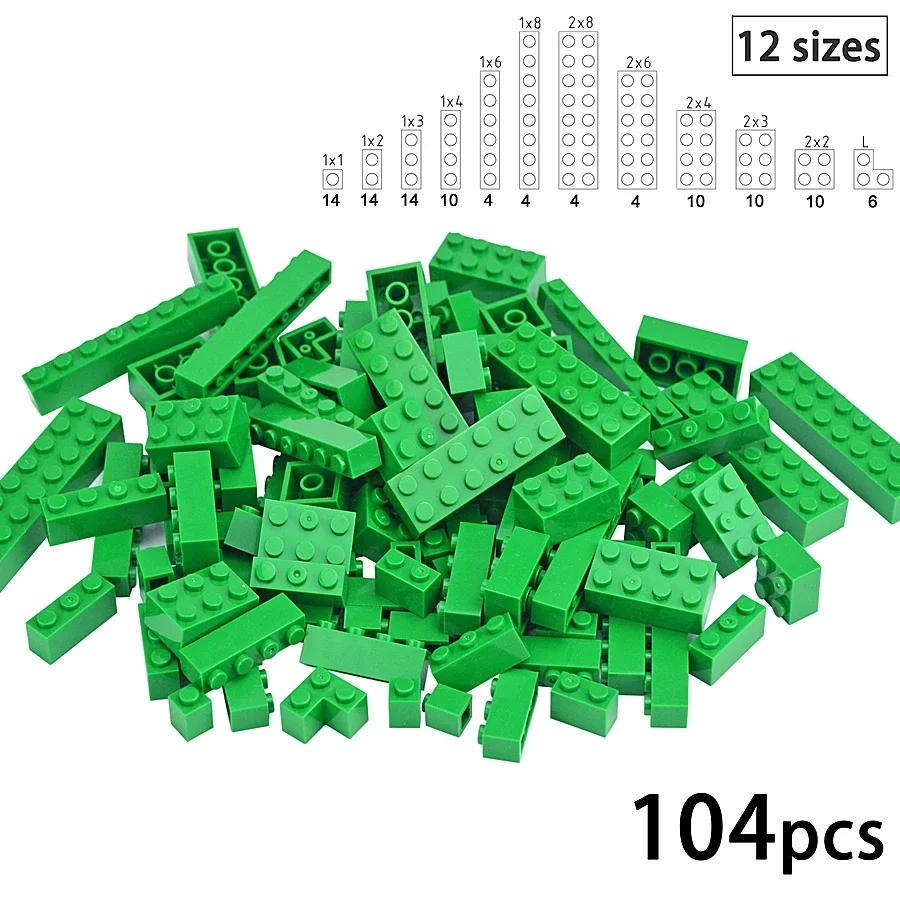 104 Stücke Gemischte Dicke Figur Bausteine 12 größe 16 Farben Kompatibel Klassische Grundplatte Leduo Kreatives Spielzeug Für Kinder