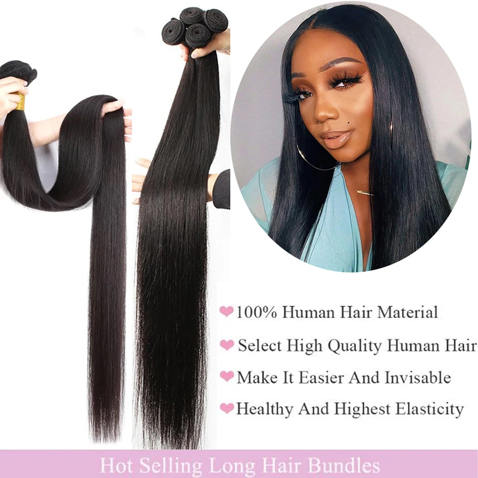 12A Straight Human Hair Bundles 100% Virgin Human Hair Weave Bone Straight Bundles Tissage Bresilien Hair Bundles Extensions