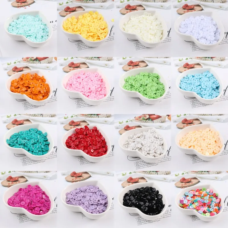 Solid Colors Sequins 6mm Round Cup Sequins 3D Lentejuelas Paillettes Sewing Wedding Craft DIY Garments Sequin Accessories 720Pcs
