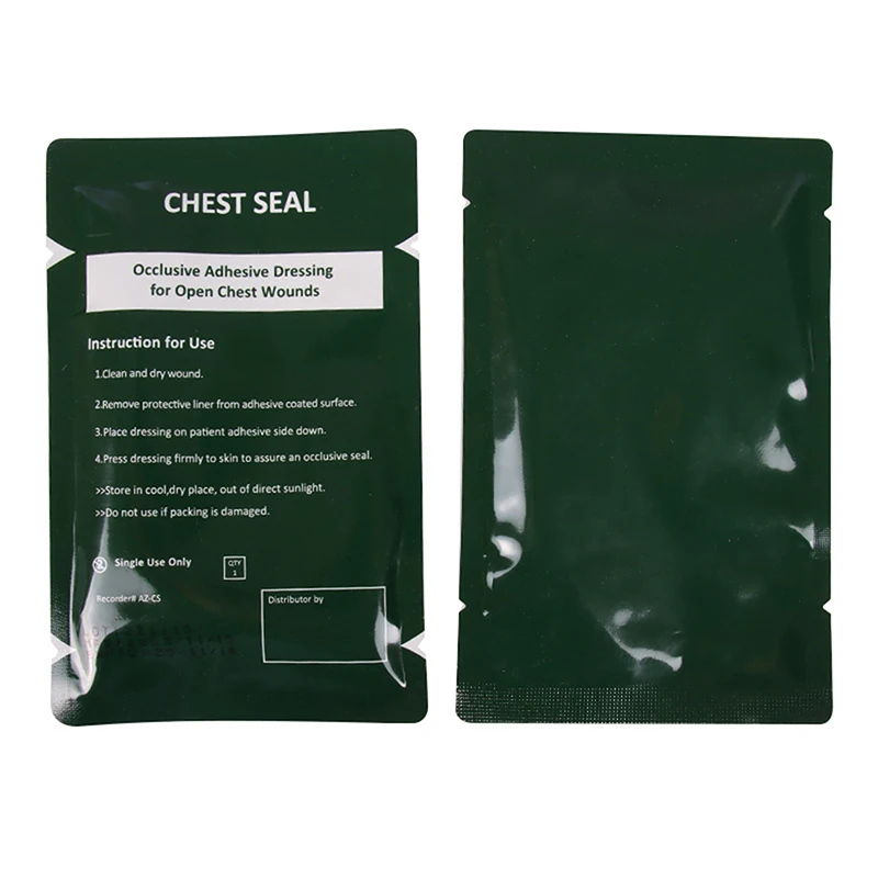 Medical Vent Chest Seal Occlusive Adhesive Dressing For Open Chest Wounds Care Survival Emergency Trauma Sticker First Aid Patch view 3