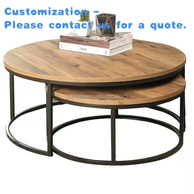 custom.18mm Width  MDF Table Top with Black Metal Frame Coffee Table Tea Table Sets Powder Coating Hotel Apartment