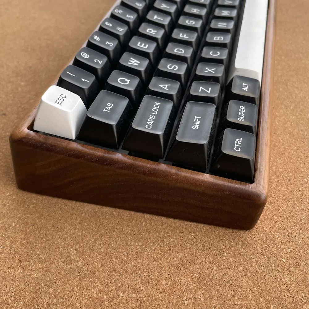 CNC Wooden Walnut GH60 Mechanical Keyboard Case Compatible Wooting 60he Rakka