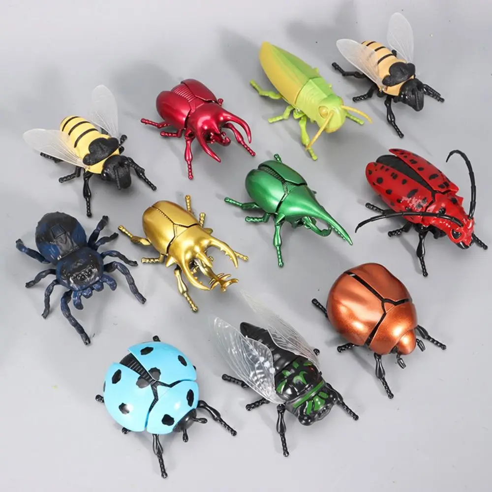Bee Beetle Chain Winding Insect Toys Simulation Cicada Scarab Insect Model Toy Prank Trick Realistic Design Wind Up Insect