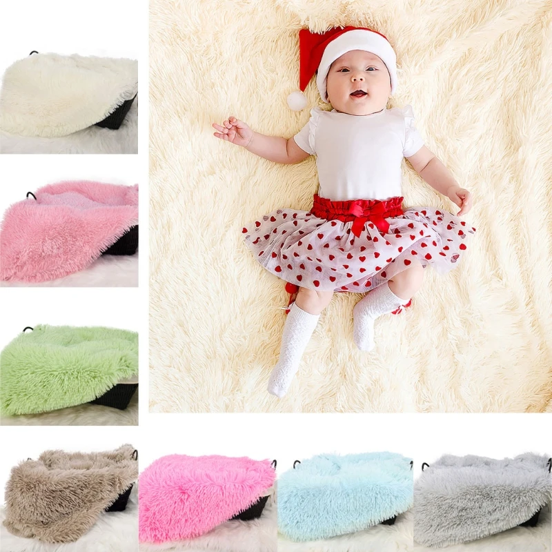 

Baby Soft Faux Fur Fabric Photography Props Newborn Photographic Backdrops Newborn Blanket Basket Stuffer A2UB