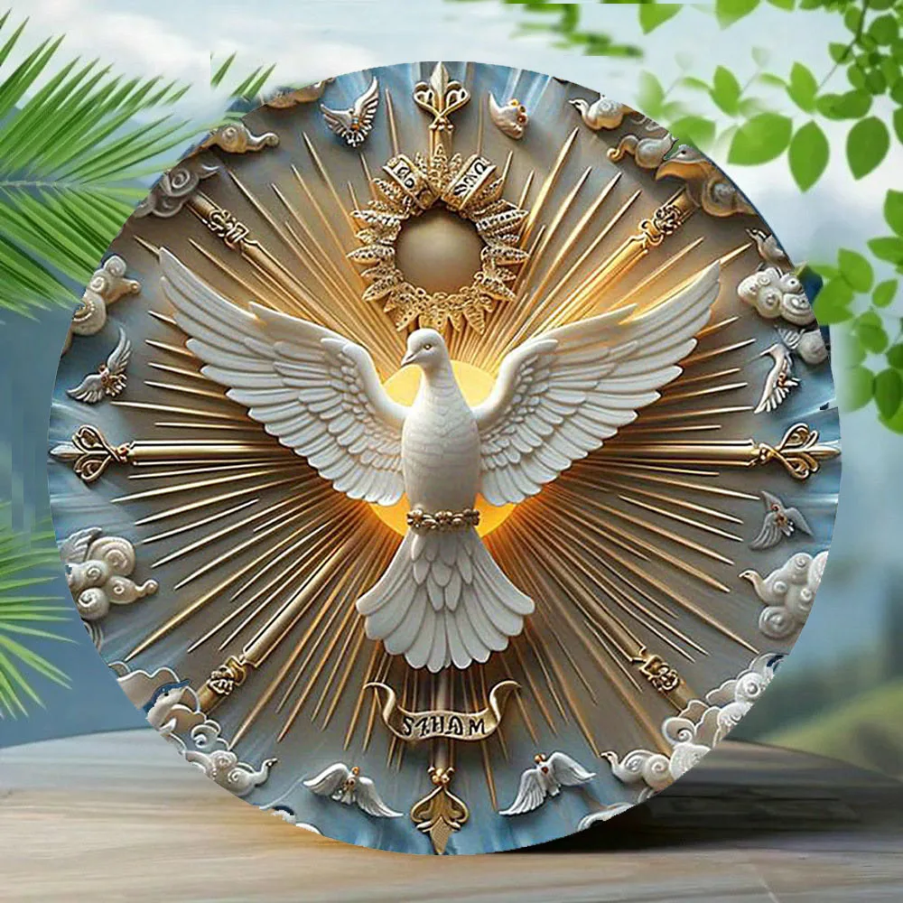 1 peça vintage de ano novo clássico presépio ornamento de suspensão de parede - a sagrada família de maria, jésus e joseph