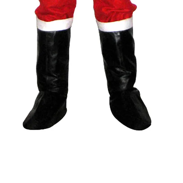 

Christmas Decoration Santa Claus Shoe Cover Black Easy to Wear Father Christmas Shoe Cover Perfect Holiday Costume
