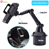 Car Long Arm Phone Holder 360 Rotation Adjustable Base Universal Car Navigation GPS Bracket For Smartphone Stand in Car Cup Hole