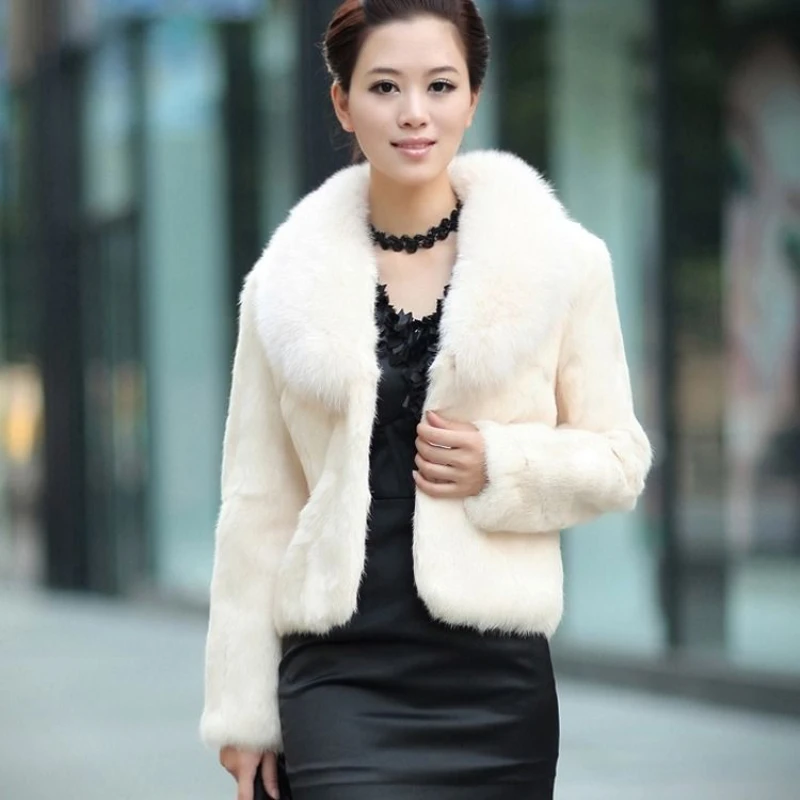 Black White Faux Fur Coat Women Autumn Winter Winter High Quality Short Imitation Fur Jacket Female New Plush Outerwear