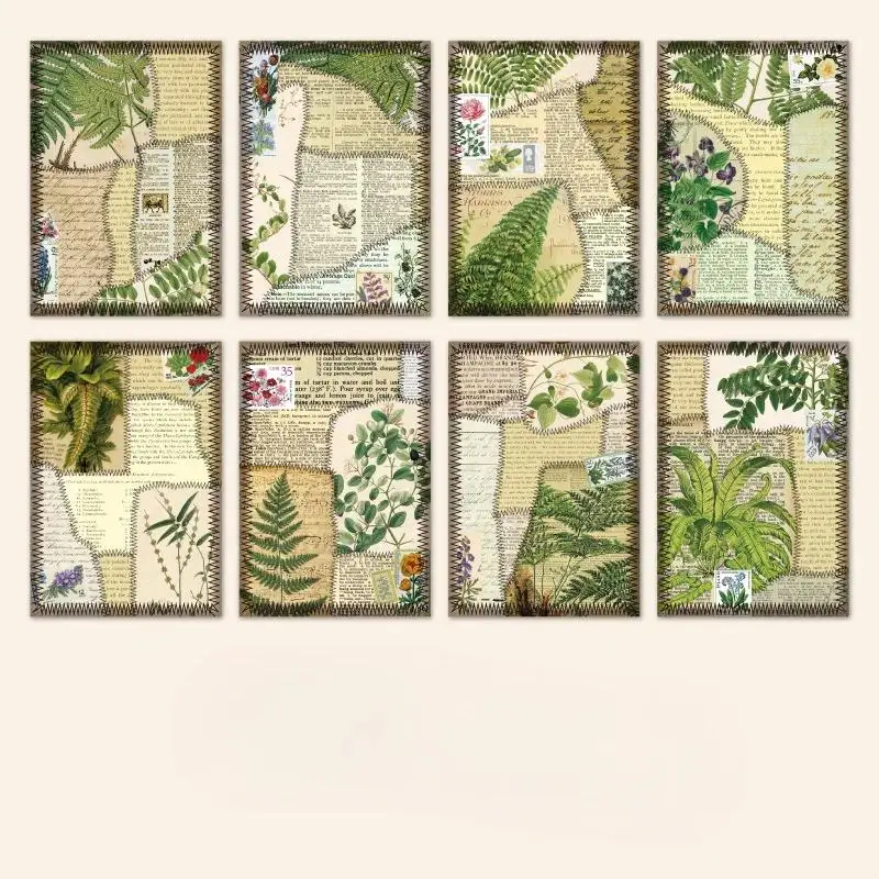 Vintage Handwritten English Plant Music Score Decor DIY Material Papers Handbook Planner Card Making Aesthetics Decor