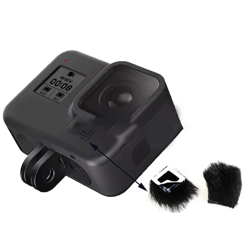 M17B Шумоподавительная крышка ветрового стекла для экшн-камеры Hero9 8, прозрачный мех с записью