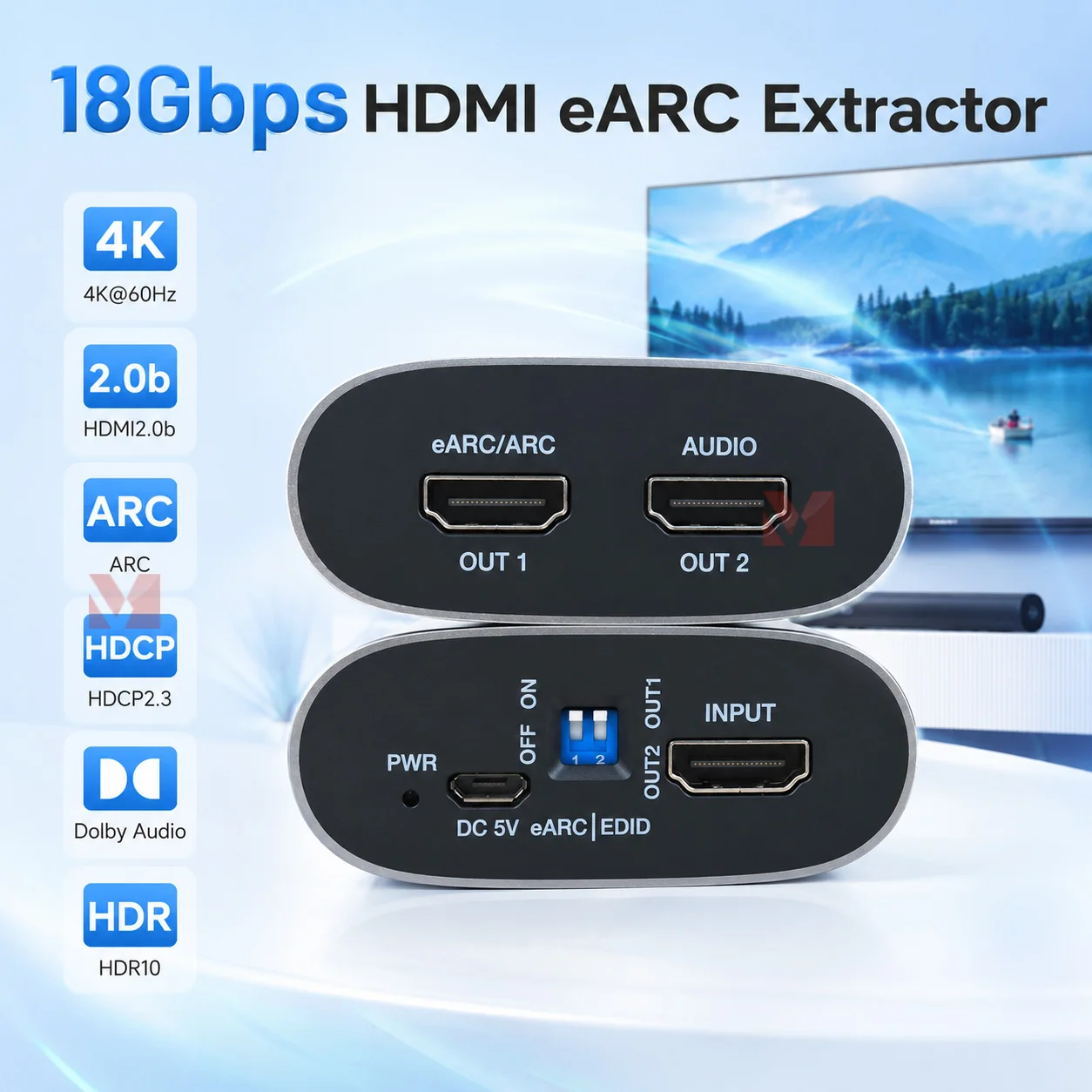 18gbps-hdmi-20b-earc-extractor-4k2k@60hz-cec-edid-extractor-for-tv-box-pc-monitor-hdmi-audio-extractor-splitter