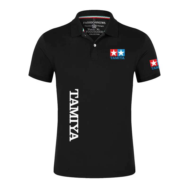 TAMIYA Legendary 90 Car Toy Classic Logo High-Quality Men Short-Sleeved Breathable Stand-up Polo Shirt Fashion Sports T-shirt