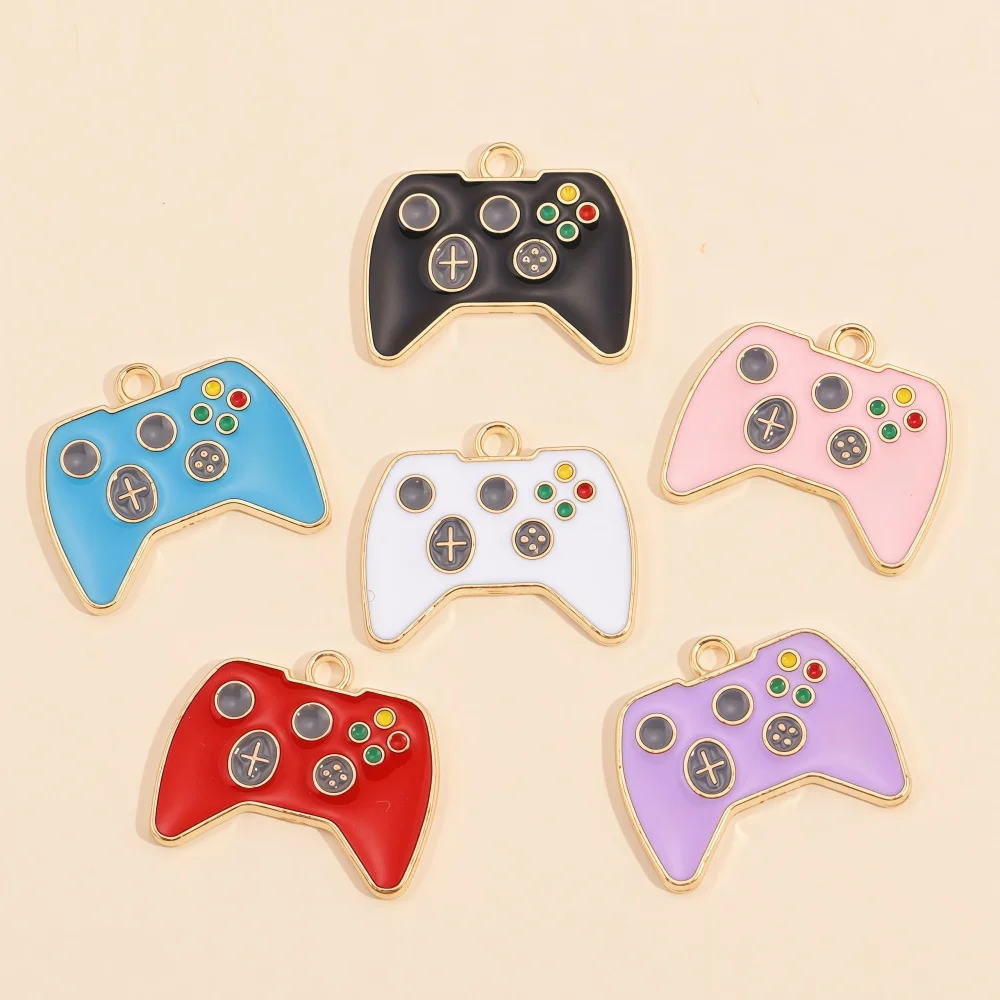 10Pcs 6Colors Enamel Game Console Gamepad Charms Pendant for DIY Making Funny Earrings Keychain Jewelry Gift for Kids Friends