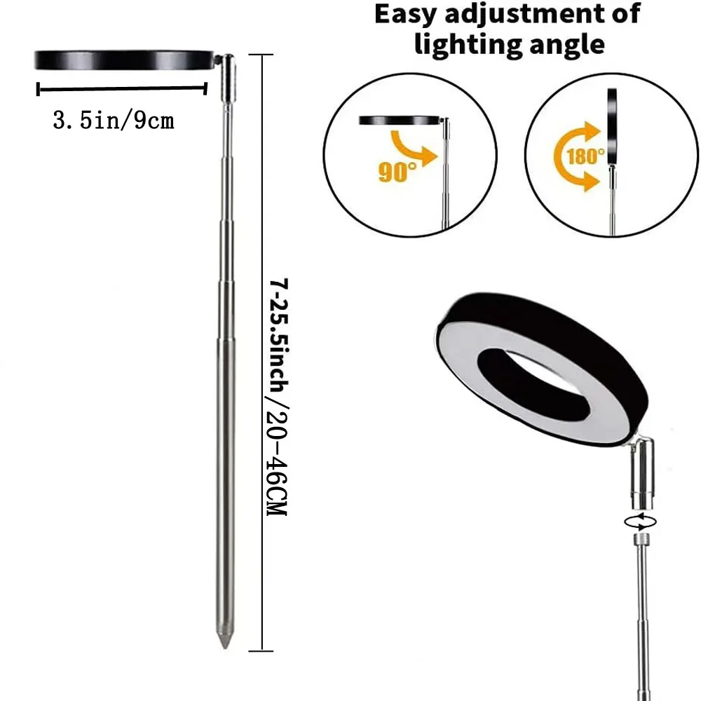 LED plant growth lamp, full-spectrum potted plant lamp, telescopic tube inserted into soil, USB white light adjustable.