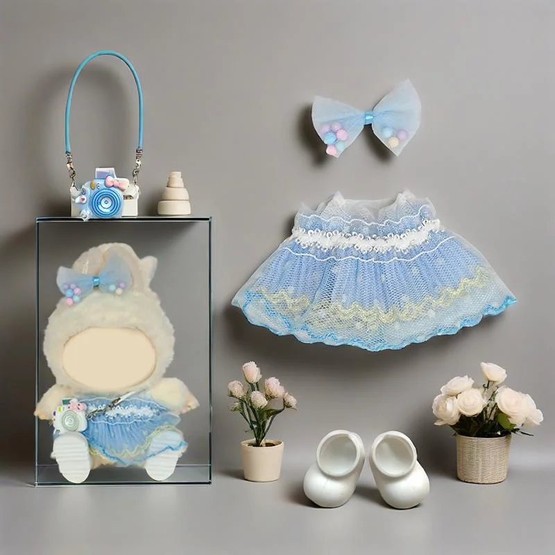 Per vestiti carini Labubu Gonna stile gotico di moda Vestiti per bambole Labubu Ciondolo Gonna piccola 15/17 cm Bambola di peluche universale