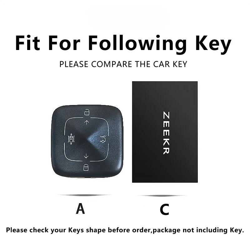 Zinc Alloy Car Key Case fob for ZEEKR 001 001FR 7X MIX 007 X 009 Remote Decoration Cover Shell Keychain Ring Holder Accessories