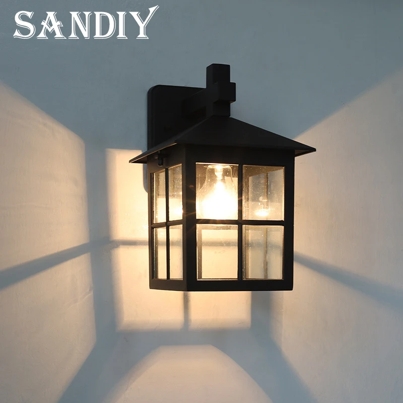 SANDIY Europe Outdoor Wall Lamp American Style Retro Exterior Light Waterproof O Garden Lights