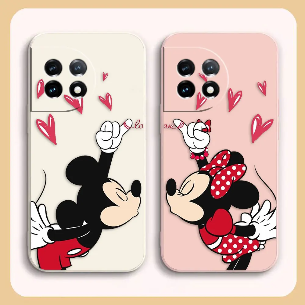 Phone Case For Oneplus 11 10 9 9R 9RT 8 8T 7 7T 5T 6 ACE 2 2V NORD Pro Case Funda Cqoue Shell Capa Funny M-Mickey M-Minnie Mouse