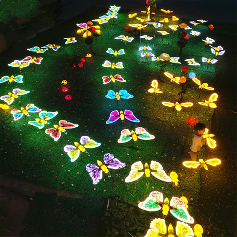 Customized Butterfly IP65 Christmas 3D Sculptures LED Simulation Animal Light