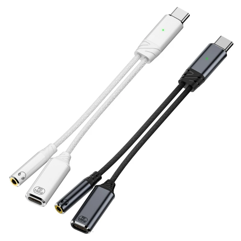 نوع التوافق العالي نوع C الفاصل كبل الشحن سلك الصوت للهاتف الذكي 15 سم D2RC