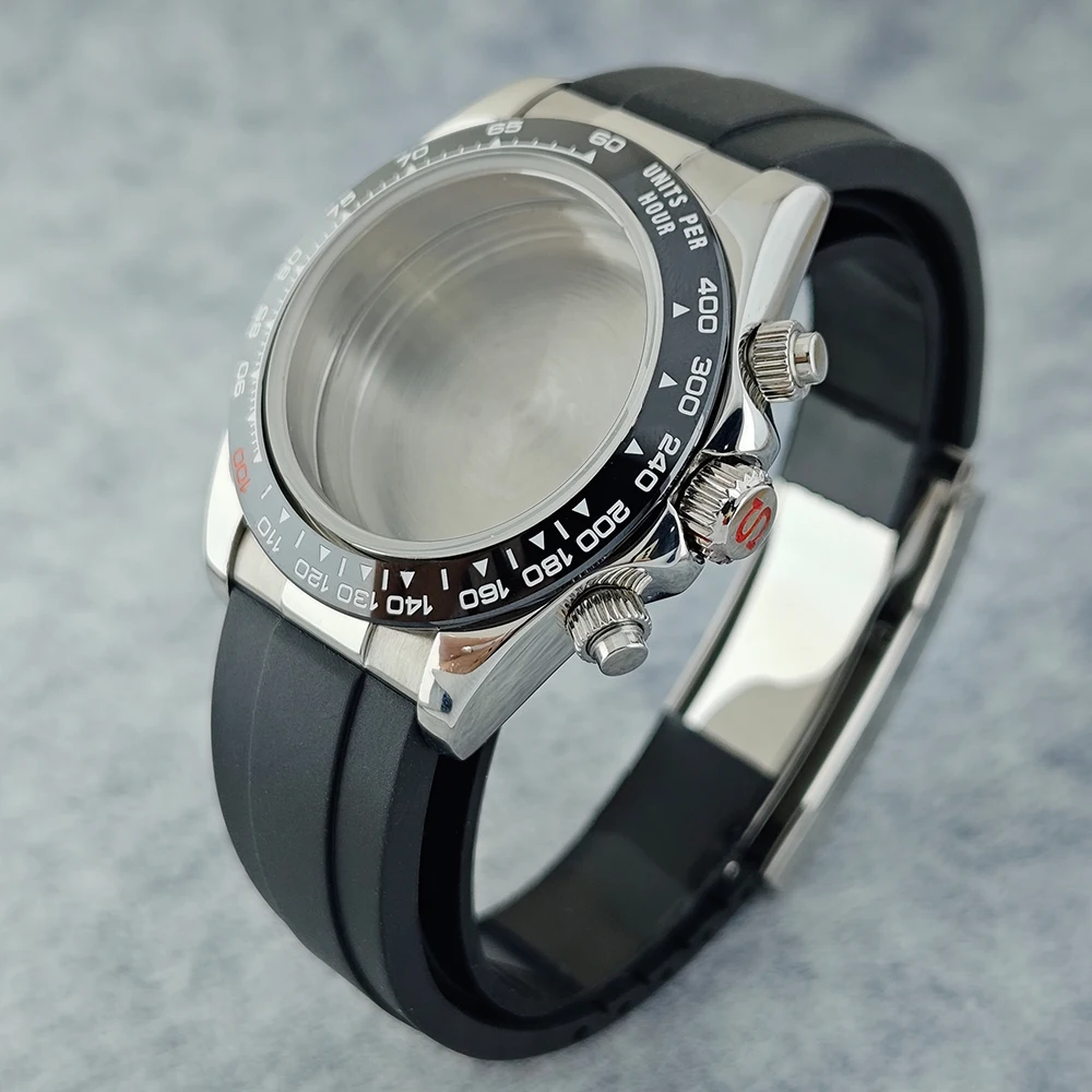 

VK63 Case Silver Watch Case Stainless Steel Watch Strap Fit VK63 Quartz Movement Watch Accessories