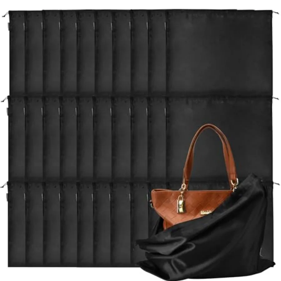 

GONGKANGYUAN 30 Pack Dust Bags for Handbags Travel Storage Pouch, Silk Handbag Dust Cover Bags for Purses Pocketbooks Shoes Boo
