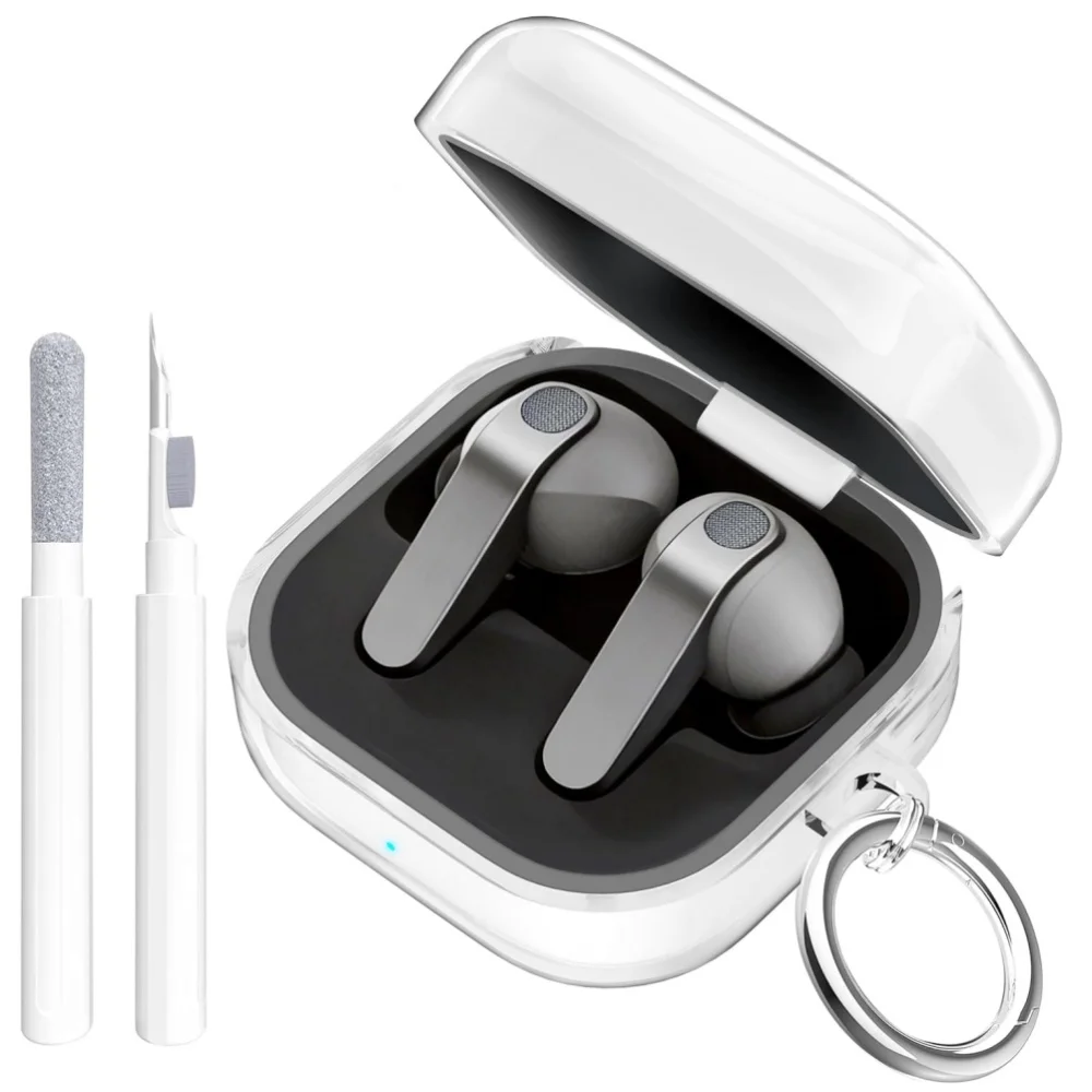 für Samsung Galaxy Buds 4 Pro Hülle/Buds 4 Hülle, stoßfeste, transparente Hülle für Samsung Galaxy Buds 4/4 Pro mit Schlüsselanhänger und Reinigungsset – Detail 12