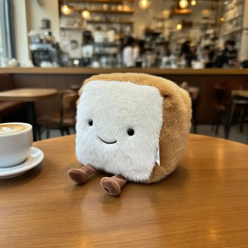 11*11 cm Pluche Toast Speelgoed Kawaii Geel Voedsel Gevulde Pluche Cartoon Speelgoed voor Jongens Meisjes Kerst Verjaardagscadeautjes